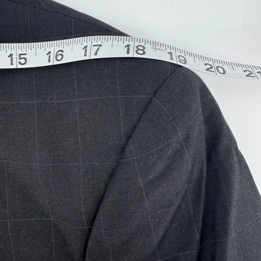 Hart Schaffner Marx Blazer Mens 42R Grey Windowpane 3-Button‎ Studio Nordstrom
